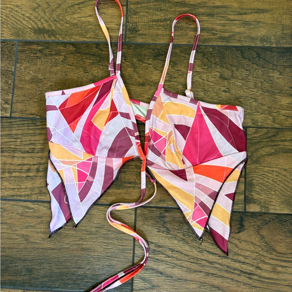 Colorful Geometric Crop Top